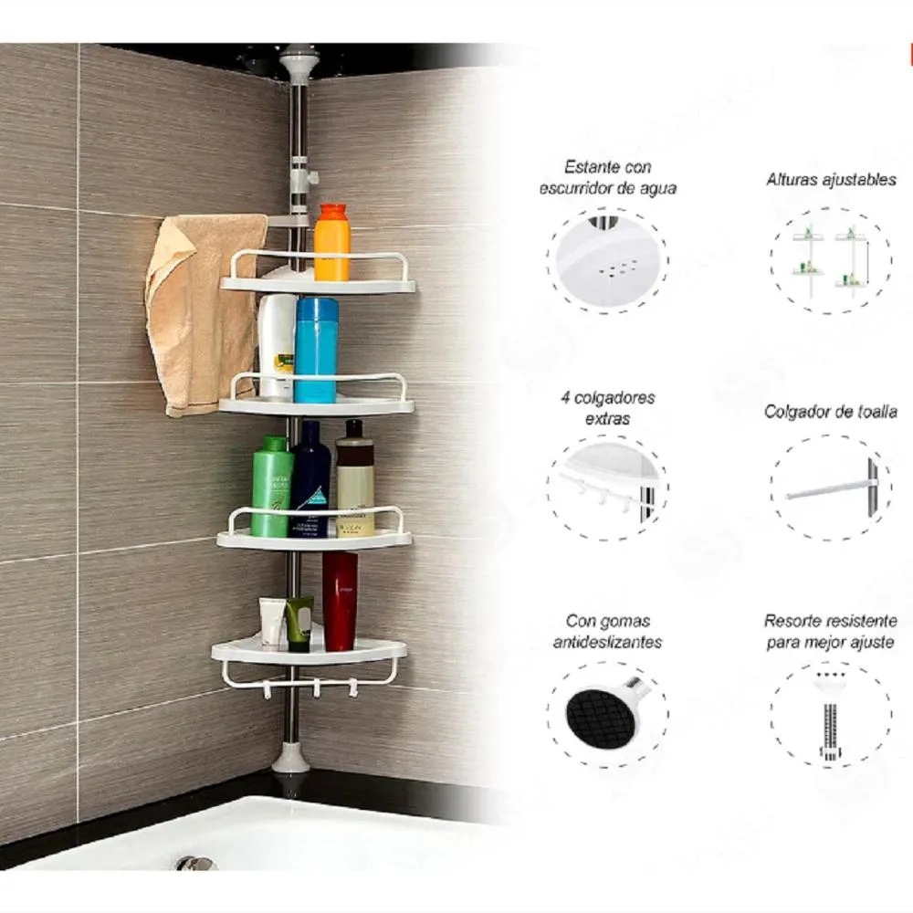 ✨ Organizador de Baño Esquinero™ | Ahorra Espacio & Diseño Moderno