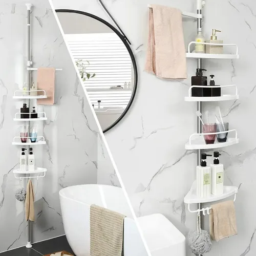 ✨ Organizador de Baño Esquinero™ | Ahorra Espacio & Diseño Moderno