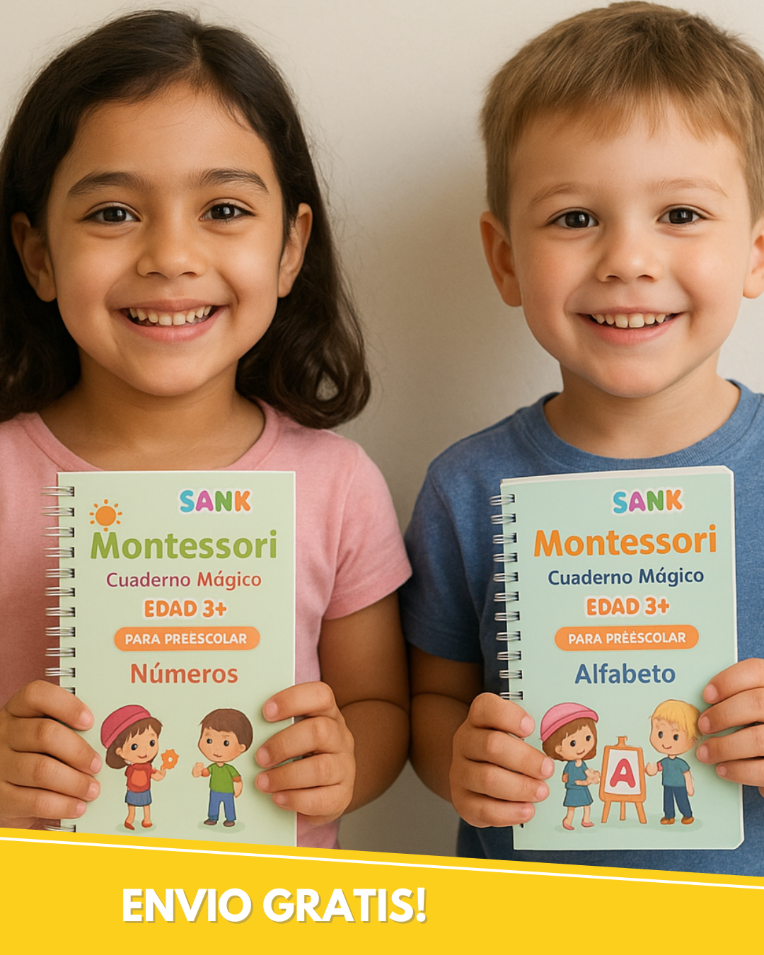 SUPER OFERTA! | Montessori - Set de 4 Libros de Caligrafía Reutilizables con Tinta Mágica para Niños